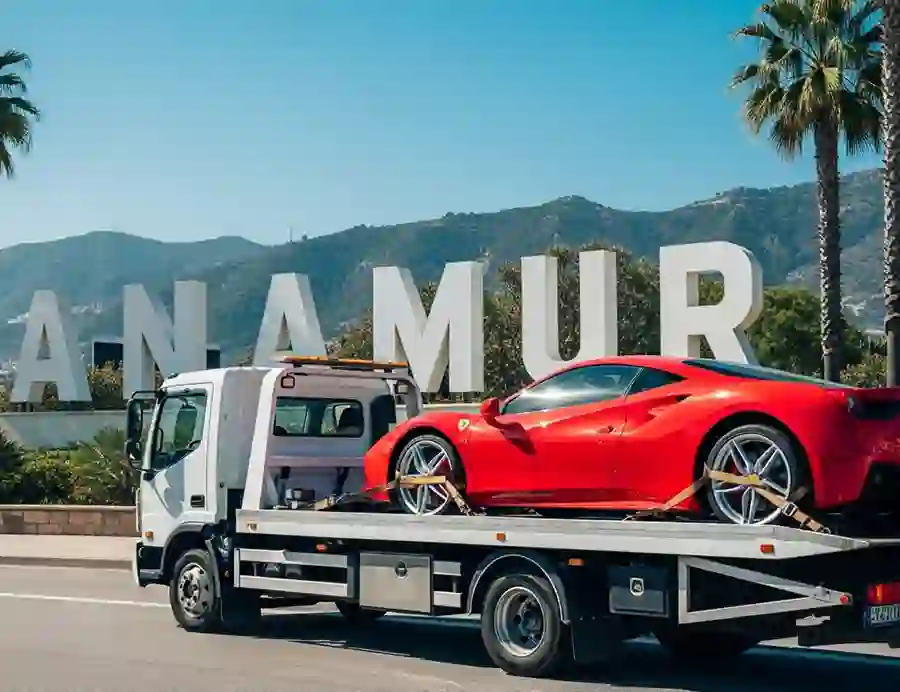anamurda çekici üzerinde lüx ferrari araba anamurda çekici üzerinde lüx ferrari araba